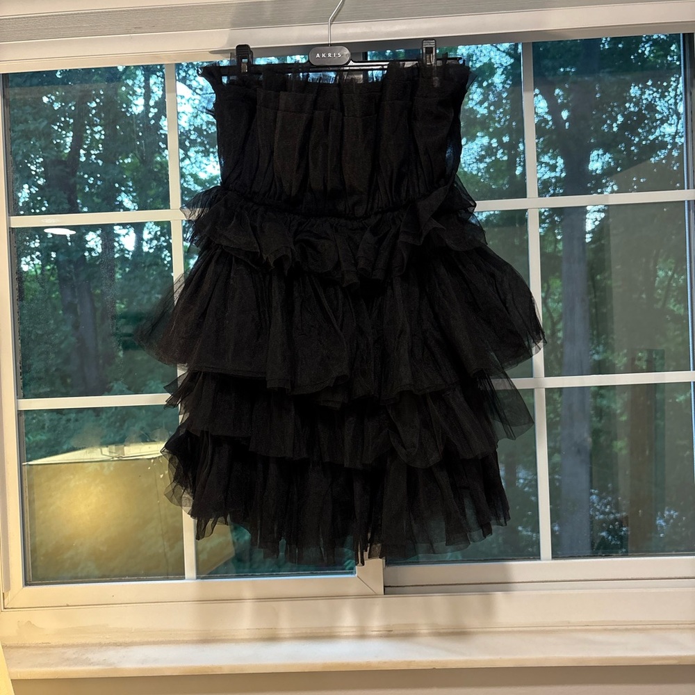 Altar’d State Black Tiered Tulle Mini Skirt XS